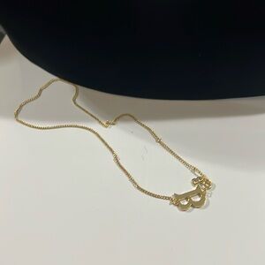 Gold tone, initial B necklace size 16 1/2 inch new in package